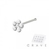 GOLD PLATED MULTI CZ FLOWER PIN 316L SURGICAL STEEL NOSE RING BOX